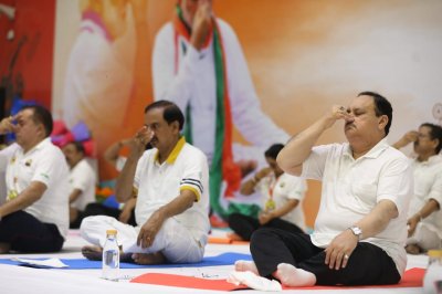 International Yoga Day 2022 :: नड्डा ने कहा: योग विश्व को भारत की ओर से दिया गया अमूल्य उपहार