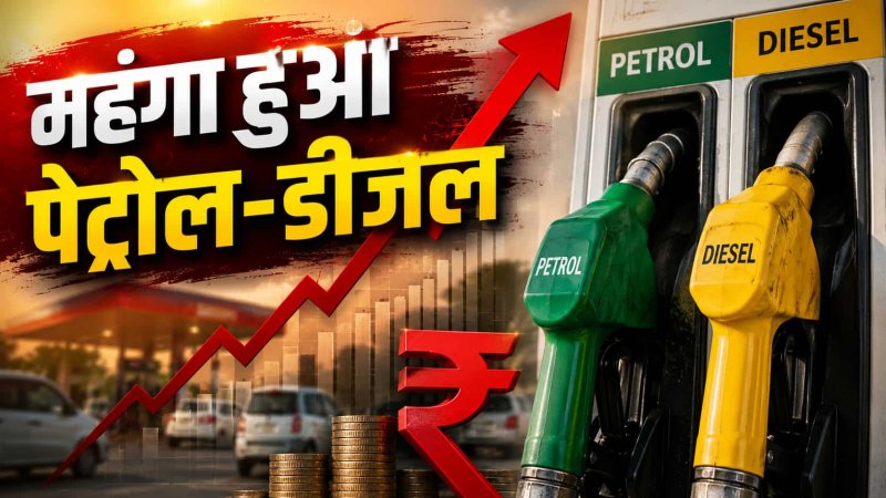 पेट्रोल-डीजल के दाम बढ़े, दिल्ली में पेट्रोल ₹97.91 और डीजल ₹90.78 प्रति लीटर
